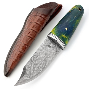 Ніж Damascus Colorful Fixed Clip-Point