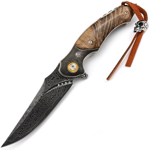 Ніж Rattlesnake Damascus Wood