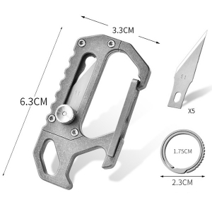 Титановий карабін з ножем Pioneer EDC KOU032